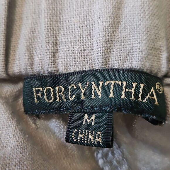 For Cynthia Gray Linen Blend Pants Size Medium - Picture 6 of 11